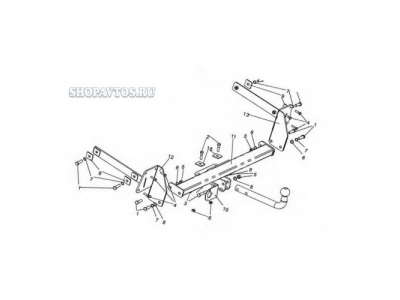 Фаркоп на Volkswagen Jetta V седан 2005-2011гг. от Leader Plus Фаркоп на Volkswagen Jetta V седан 2005-2011гг.